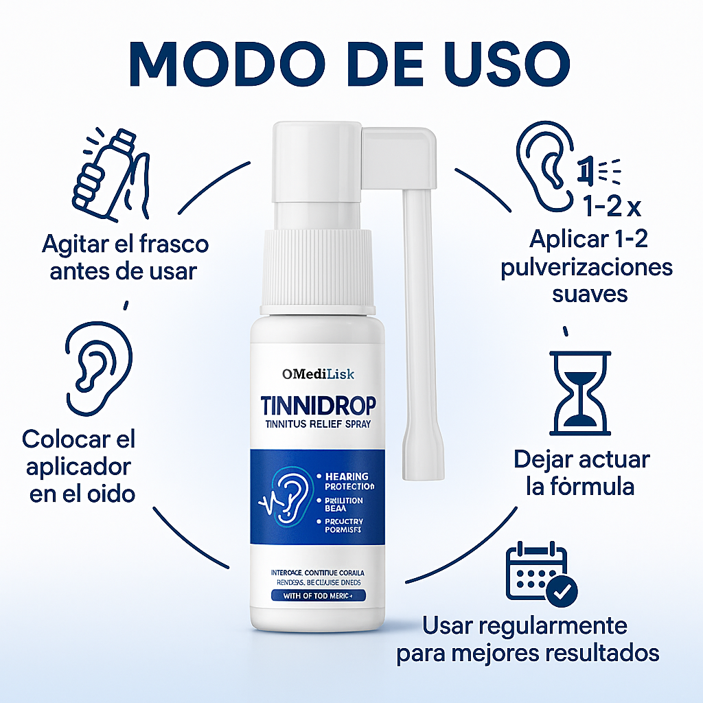 Tinnidrop Spray Auditivo para Limpieza y Alivio del Dolor