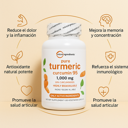 Turmeric Curcumin Premium Microingredients – Alivio Rápido y Natural en 7 Días