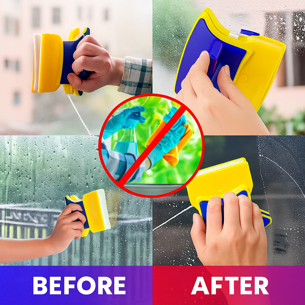 Limpia Vidrios Magnético 2 en 1 – Doble Acción Sin Esfuerzo